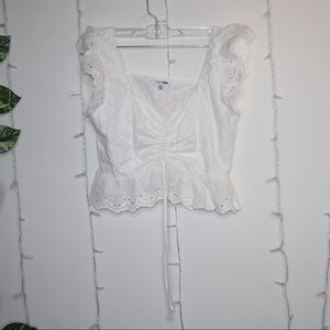 fashion nova white adorable crop top with ties